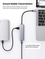 UGREEN USB C Hub 4 Ports USB Type C to USB 3.0 Hub Adapter with Charging Port for MacBook Pro iMac Samsung Galaxy Note 10 S10 S9 LG Google Chromebook Pixelbook Dell XPS Oculus Rift 8