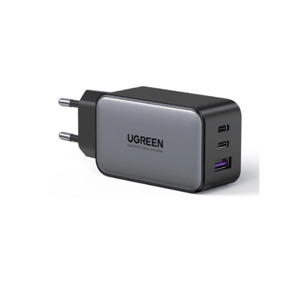 Ugreen Gan Fast Wall Charger, 65 Watt, 3 Ports, Black - CD244
