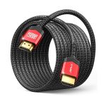 JSAUX Fiber Optic HDMI Cable Long 50ft, 8K 48Gbps Ultra High Speed HDMI 2.1 Braided Nylon Cord 8K@60Hz 4K@120Hz HDCP 2.2 & 2.3, HDR 10, eARC Compatible with Laptop Monitor UHD TV PS5 PS4