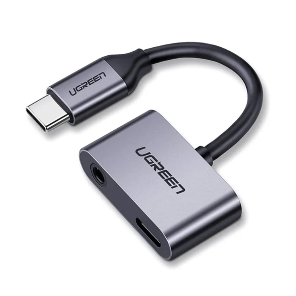 UGREEN Type C to 3.5 mm Earphone Jack Adapter 2 in 1 USB-C Audio Cable Converter Charging Splitter