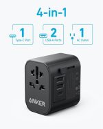 Anker PowerExtend 30W, Wall Charger with Travel Plug, 1-Ports USB-C, 2-Ports USB-A, Wall Plug, 312 Outlet Extender, Black 5