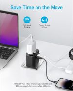 Anker PowerExtend 30W, Wall Charger with Travel Plug, 1-Ports USB-C, 2-Ports USB-A, Wall Plug, 312 Outlet Extender, Black 9