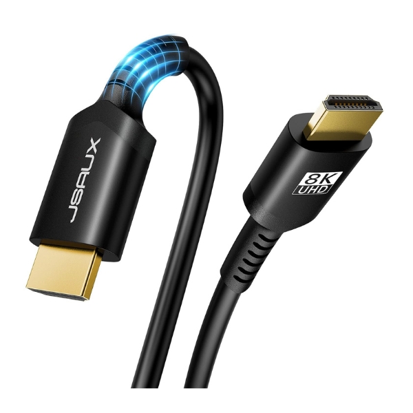 JSAUX 8K HDMI Cable 10ft, 48Gbps Ultra High Speed HDMI Cord Support 4K@120Hz 8K@60Hz eARC HDR10+ HDCP 2.2&2.3 DTS:X 3D Dolby Compatible with 8K Gaming PS4 Pro PS5 Roku TV Projektor Blu-ray -Black