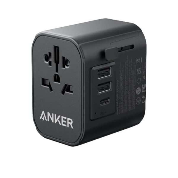 Anker PowerExtend 30W, Wall Charger with Travel Plug, 1-Ports USB-C, 2-Ports USB-A, Wall Plug, 312 Outlet Extender, Black