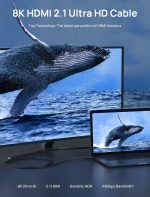 JSAUX 8K HDMI Cable 10ft, 48Gbps Ultra High Speed HDMI Cord Support 4K@120Hz 8K@60Hz eARC HDR10+ HDCP 2.2&2.3 DTS:X 3D Dolby Compatible with 8K Gaming PS4 Pro PS5 Roku TV Projektor Blu-ray -Black 9