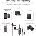 Boya by-m1dm dual omni-directional lavalier microphone lapel clip-on condenser microphone for smartphone audio recorders pc - black, Auxiliary 4