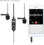 Boya by-m1dm dual omni-directional lavalier microphone lapel clip-on condenser microphone for smartphone audio recorders pc - black, Auxiliary 9