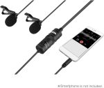 Boya by-m1dm dual omni-directional lavalier microphone lapel clip-on condenser microphone for smartphone audio recorders pc - black, Auxiliary 7