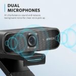 Anker PowerConf C302 Smart Full HD 2K Webcam, USB-C Webcam with Microphone for PC, Noise Cancellation, Framing & Auto Focus with AI, Individual FoV, HDR, 30 FPS, Light Correction for Conferences