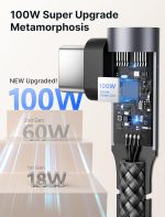 JSAUX USB C to USB C Cable 100W 2-Pack 6.6ft, USBC to USBC Fast Charging Cable, 5A Type C to Type C Charging Cord Compatible with MacBook Pro/iPad Pro/Mini/Air, Samsung Galaxy S23/S22-Grey 7