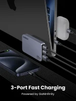 UGREEN Nexode Pro 65W Ultra-Thin 13MM Type C Charger for Narrow Space, Flat Wall Charger with 3 Ports Compatible with Mac-Book Pro/Air,iPhone 15 Pro/Pro MAX S24 Ultra, S23+, S23 and More 27