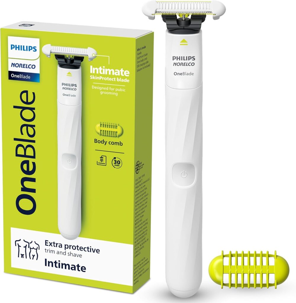Philips Norelco OneBlade Unisex Intimate Pubic & Personal Body Groomer & Trimmer, QP1924/70