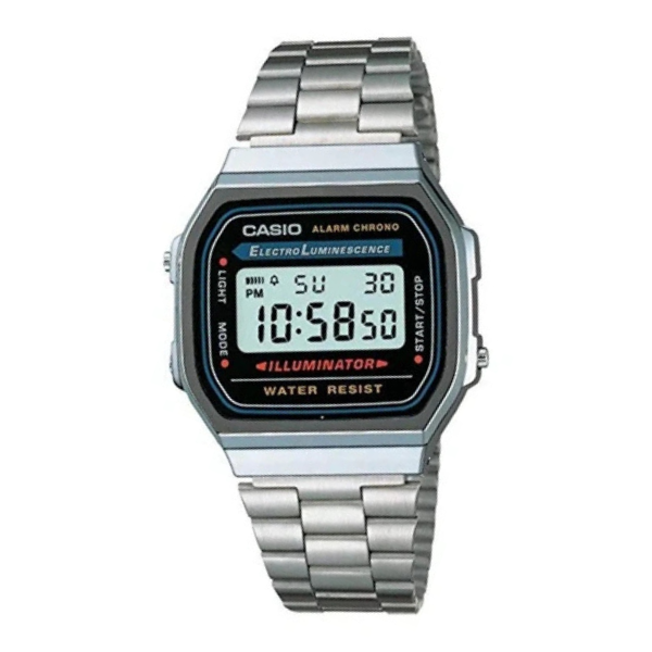 Casio Men's Watch A168WA-1, Silver/Silver, 36,80 x 33,2 x 8,2 millimetres, Quartz Watch,Chronograph,Digital
