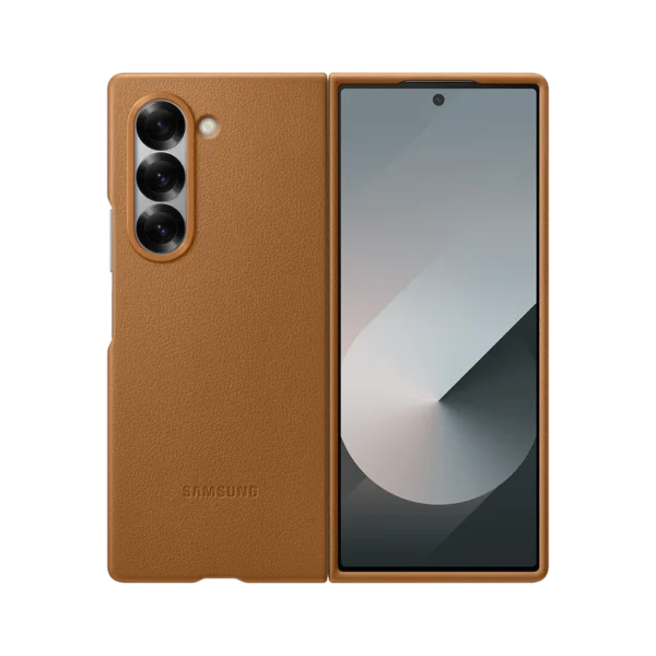 Samsung Galaxy Official Faux Leather Kindsuit Case for Galaxy Z Fold6, Tan