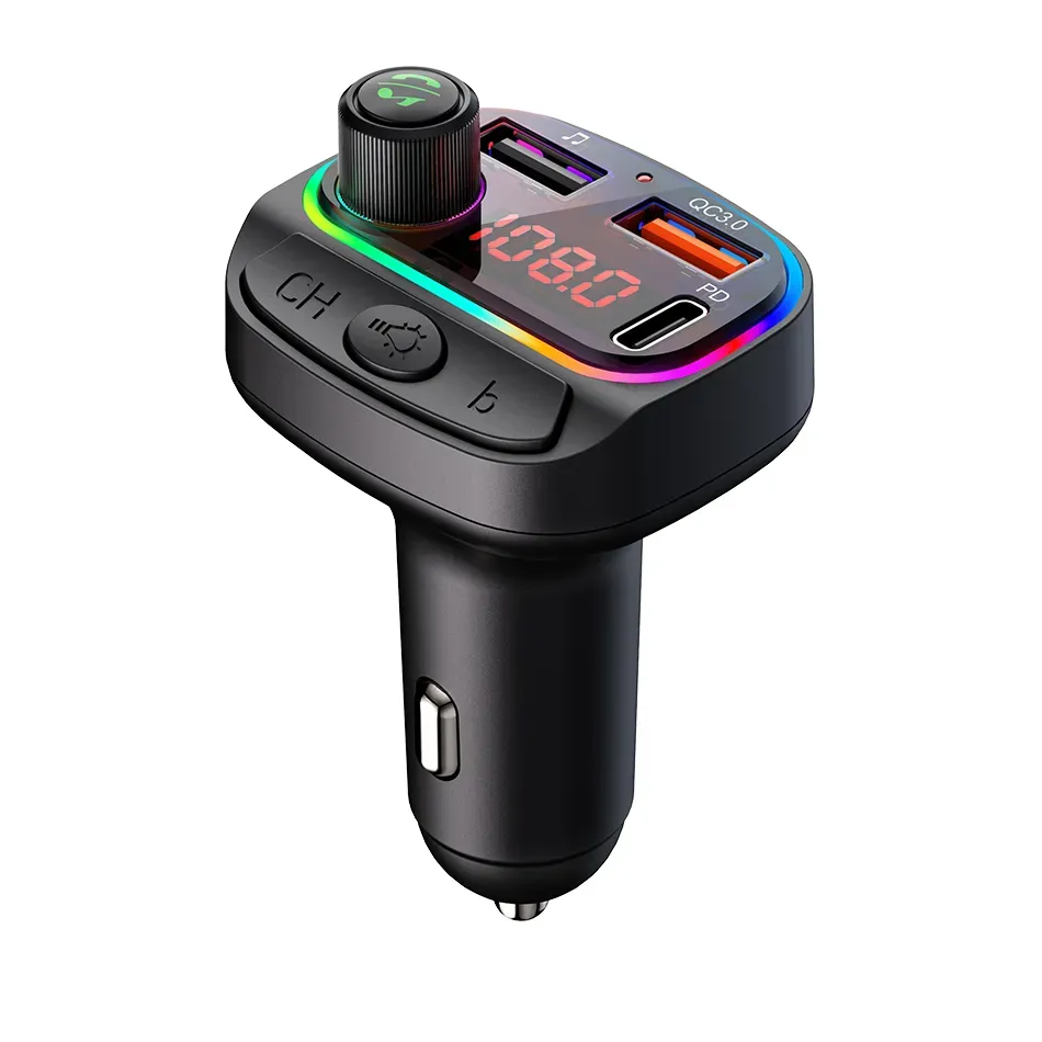 C14 Car MP3 Player with RGB Ambient Lighting – Wireless, USB, FM Radio, Hands-Free