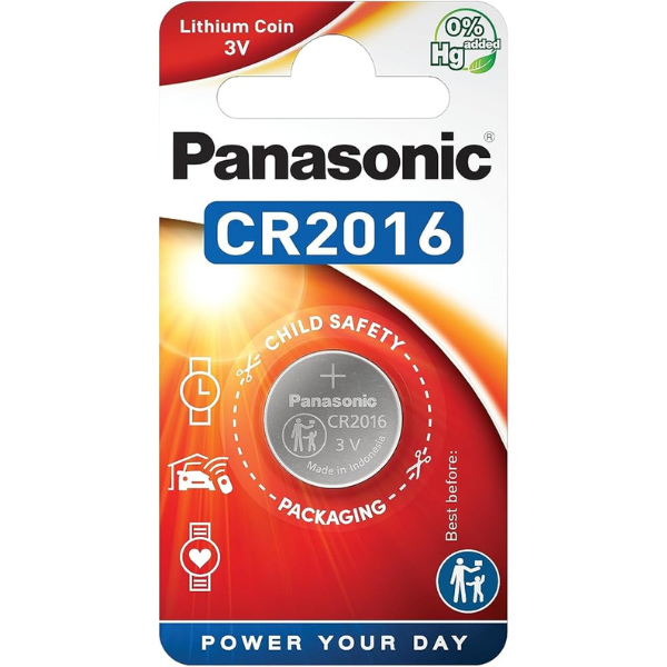 Panasonic CR2016 3V Lithium Coin Battery – 1 Piece