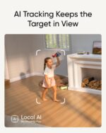 eufy Security Indoor Cam S350, Dual Cameras, 4K UHD Resolution Security Camera with 8× Zoom and 360° PTZ, Human/Pet AI, Ideal for Baby Monitor/Pet Camera/Home Security, Dual-Band Wi-Fi 6, Plug in 6