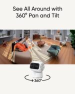 eufy Security Indoor Cam S350, Dual Cameras, 4K UHD Resolution Security Camera with 8× Zoom and 360° PTZ, Human/Pet AI, Ideal for Baby Monitor/Pet Camera/Home Security, Dual-Band Wi-Fi 6, Plug in 5