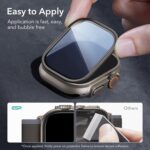 ESR for Apple Watch Ultra 2/1 (2024/2023/2022, 49 mm) Screen Protector, Military Grade Protection, Tempered Glass Protector with Aluminum Alloy Frame, Keep Original, Titanium Black 10