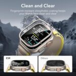 ESR for Apple Watch Ultra 2/1 (2024/2023/2022, 49 mm) Screen Protector, Military Grade Protection, Tempered Glass Protector with Aluminum Alloy Frame, Keep Original, Titanium Black 5