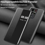 Case for Samsung Galaxy S21 Ultra Case S View, Clear View Flip Folio Premium Leather & Hard PC for Samsung S21 Ultra Phone Case, Luxury Anti-Scratch Flip Cover for Samsung Galaxy S21 Ultra (Black) 4