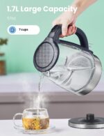 Comfee Glass Electric Tea Kettle & Hot Water Kettle, 2200W, 1.7L Capacity (With LED Indicator, Fast Boil Auto Shut-Off And Boil-Dry Protection) 19