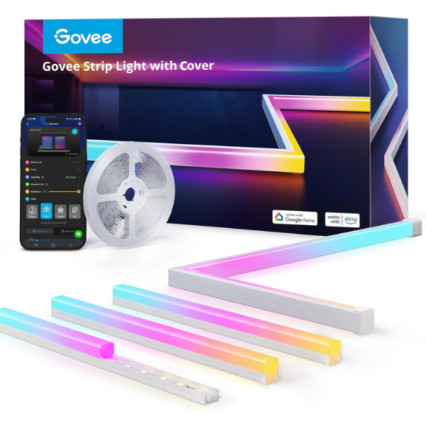 Govee RGBIC Smart LED Strip 16.4ft with Covers
