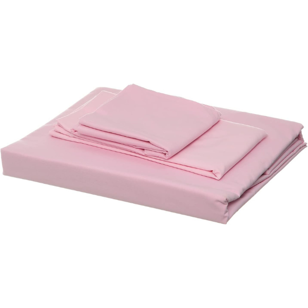 Al Mamoun 4-Piece Fitted Bed Sheet Set Pink 180x200