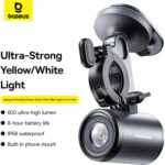 Baseus PrimeTrip 2-in-1 Magnetic Bike Phone Holder & Bike Light, Waterproof Dual-Color 600 Lumen Light, Bike Phone Mount for iPhone 16 Pro Max, Galaxy S24 Ultra - Image 2