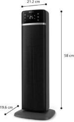 Philips 5000 Series Energy Efficient Connected Ceramic Tower Fan Heater, 2000W, up to 50% energy savings, temperature display, 5 safety features, 4 modes, 60° oscillation, quiet, black & dark grey (CX5120/11) - Image 8