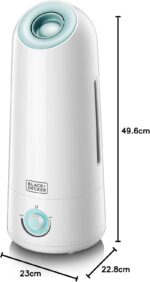 Black & Decker Air Humidifier 25W 5L Coverage 430sqft, Ultrasonic System With Mist Level Control Auto Shutoff and Water Indicator That Removes Impurities From The HM5000-B5 - Image 8