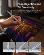 ESR Stylus Pen for iPad, Magnetic Wireless Charging iPad Pencil, Digital Pencil Pro with Tilt Sensitivity and Palm Rejection for iPad Pro 12.9/11, iPad Air 5/4, and iPad Mini 6, Dark Silver - Image 3