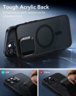 ESR for iPhone 16 Pro Max Case, Compatible with MagSafe, Shockproof Military-Grade Protection, Magnetic Phone Case for iPhone 16 Pro Max, Classic Hybrid Case (HaloLock), Frosted Black - Image 3