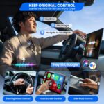 CarlinKit Mini Ultra 2-in-1 Wireless Android Auto for Android 11+ & Wireless CarPlay Adapter for iOS 10+, USB-C/A,Plug & Play, Low Latency,Mini USB Design for OEM Cars-Dark Blue - Image 3