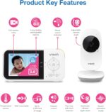 VTech VM819 Video Baby Monitor with 19Hour Battery Life 1000ft Long Range Auto Night Vision 2.8, White - Image 2