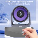 Portable Desk Fan with Smart LED Display, 100 Speed Levels Table Fan with 4000mAh Battery, Adjustable Angle, Quiet Operation For Bedroom Home Office Desktop Travel - Image 3