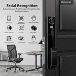 Makayuron CNC Full Aluminum Wifi Smart Door Lock With 5000mAh battery Support Multiple Unlocking Methods Such as Face, Fingerprint, Palm print,Password,Tuya app,with 6068 mortise（D1proU, Black） - Image 7