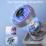 Portable Desk Fan with Smart LED Display, 100 Speed Levels Table Fan with 4000mAh Battery, Adjustable Angle, Quiet Operation For Bedroom Home Office Desktop Travel - Image 7