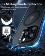 ESR for iPhone 16 Pro Max Case, Compatible with MagSafe, Shockproof Military-Grade Protection, Magnetic Phone Case for iPhone 16 Pro Max, Classic Hybrid Case (HaloLock), Frosted Black - Image 6