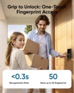 eufy Smart Lock C33, Keypad Door Lock with Handle, Fingerprint Door Knob, Keyless Entry Door Lock for Front Door and Bedrooms, Electronic Deadbolt, Wi-Fi, Remote App Control, IP53 Waterproof, Black - Image 6