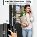 Makayuron Smart Lock, Tuya Lock wifi Version, Smart door Lock unlock by Fingerprint,nfc,password,remote,mechanical key. 4585 Mortise,Support 9 Languages (Include Arabic) (B302, Black) - Image 7
