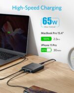 Anker A2045 65W 4-Port Fast Charger – GaN PIQ 3.0 PowerPort Atom III Slim with 45W USB-C PD, Multi-Device Wall Charger for MacBook, Laptops, iPad Pro, iPhone, Samsung Galaxy, Pixel – Grey - Image 2