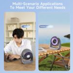 Portable Desk Fan with Smart LED Display, 100 Speed Levels Table Fan with 4000mAh Battery, Adjustable Angle, Quiet Operation For Bedroom Home Office Desktop Travel - Image 8