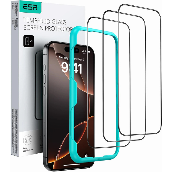 esr tempered glass screen protector iPhone 15/16 Pro