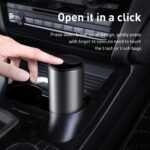 Baseus Gentleman Style Dust-Free Vehicle Mounted Trash Can for Car, 500 ml Capacity, Black - Image 6
