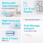 Tapo TP-Link T315 Smart Home Temperature and Humidity Meter, Digital Thermo-Hygrometer Indoor Room Thermometer with 2.7 Inch E-Ink Display, High Precision Sensor, Hub Required - Image 3