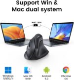 UGREEN Ergonomic Vertical Mouse, 2.4GHz Wireless or Bluetooth, 1000/1600/2000/4000DPI, 5 Buttons, Connects Up to 3 Mac/PC Computers, 75° Ergonomic Angle, Windows, MacOS, Linux, Chrome OS, Android - Image 4