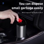 Baseus Gentleman Style Dust-Free Vehicle Mounted Trash Can for Car, 500 ml Capacity, Black - Image 7