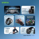 Oraimo OSW-820 Smart Watch 5R Premium Smartwatch Sleek and Robust for Active Lifestyles - Black - Image 8
