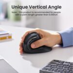 UGREEN Ergonomic Vertical Mouse, 2.4GHz Wireless or Bluetooth, 1000/1600/2000/4000DPI, 5 Buttons, Connects Up to 3 Mac/PC Computers, 75° Ergonomic Angle, Windows, MacOS, Linux, Chrome OS, Android - Image 9